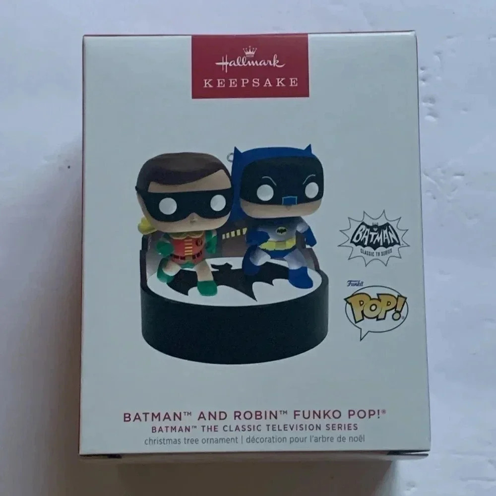 Batman and Robin Hallmark Ornament Funko Pop Light and Sound New